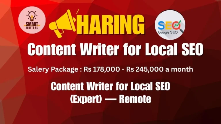 Content Writer for Local SEO Apply Now