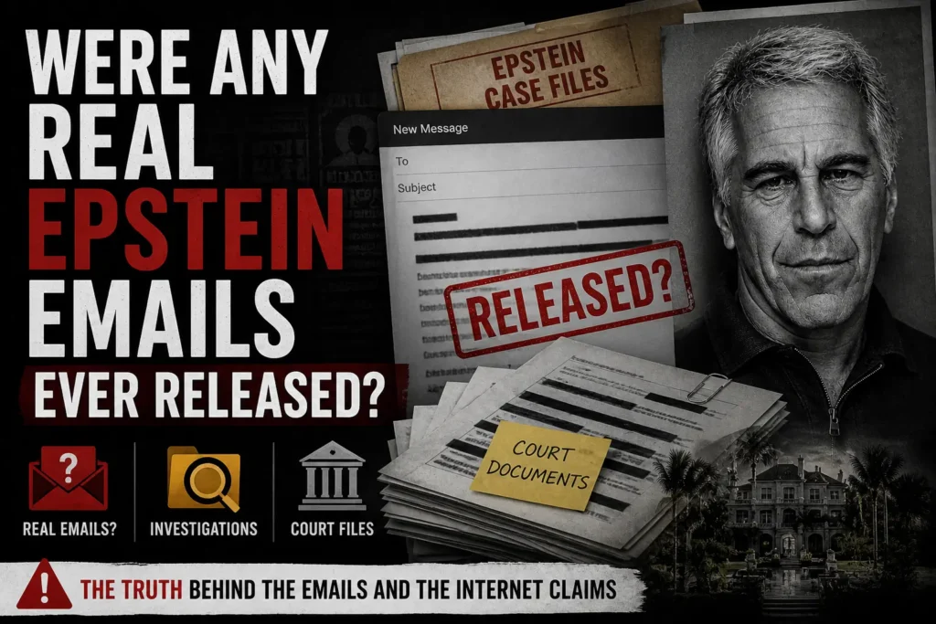 Were any real Epstein emails released court documents investigation