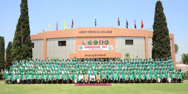Army Medical College building and students in uniform
