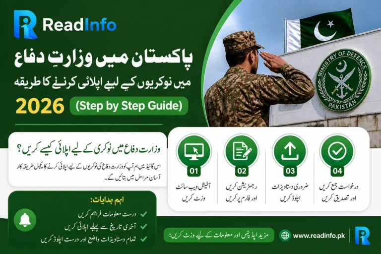 How to apply for Ministry of Defence Jobs 2026 Pakistan step by step online application guide